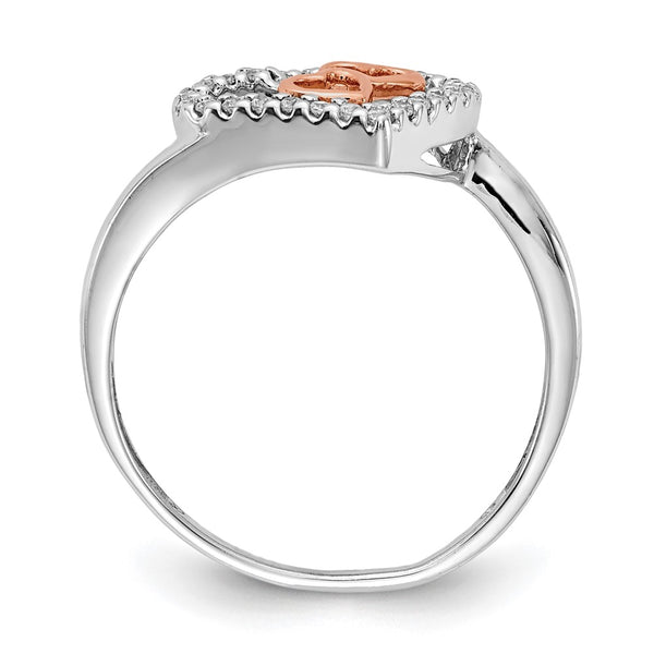 Shop Exclusive 14K White & Rose Gold Diamond Heart-Shaped Ring - Stylish Value!