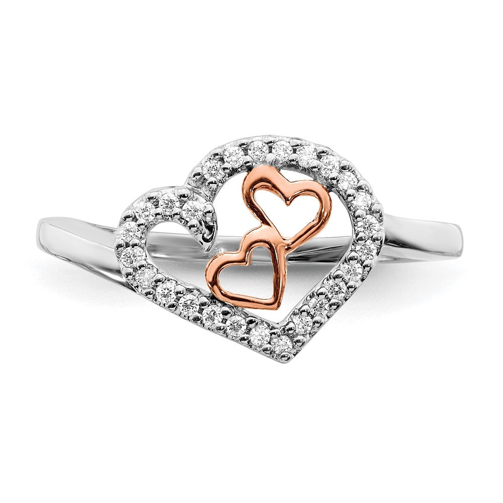 Shop Exclusive 14K White & Rose Gold Diamond Heart-Shaped Ring - Stylish Value!