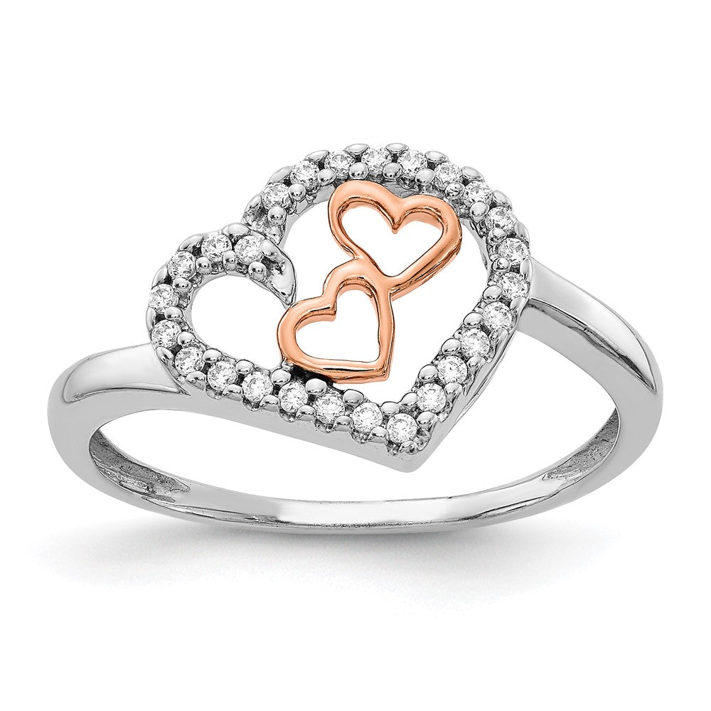 Shop Exclusive 14K White & Rose Gold Diamond Heart-Shaped Ring - Stylish Value!