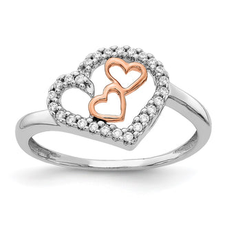 Shop Exclusive 14K White & Rose Gold Diamond Heart-Shaped Ring - Stylish Value!