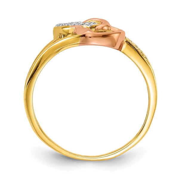 Exclusive 14K Gold Diamond Heart Ring - Stylish Luxury Design, Perfect Gift