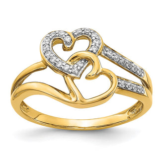 Exclusive 14K Gold Diamond Heart Ring - Stylish Luxury Design, Perfect Gift