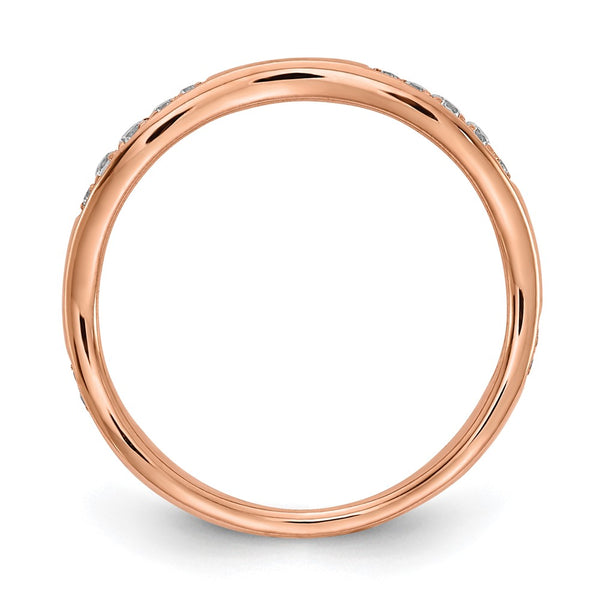 14K Rose Gold Wedding Band with 1/8 Carat Diamond