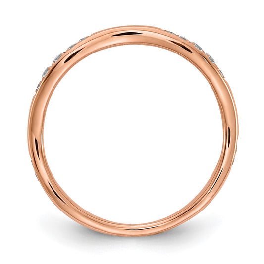 High-Quality 14K Rose Gold Wedding Band with 1/8 Carat Diamond - Stylish Value!