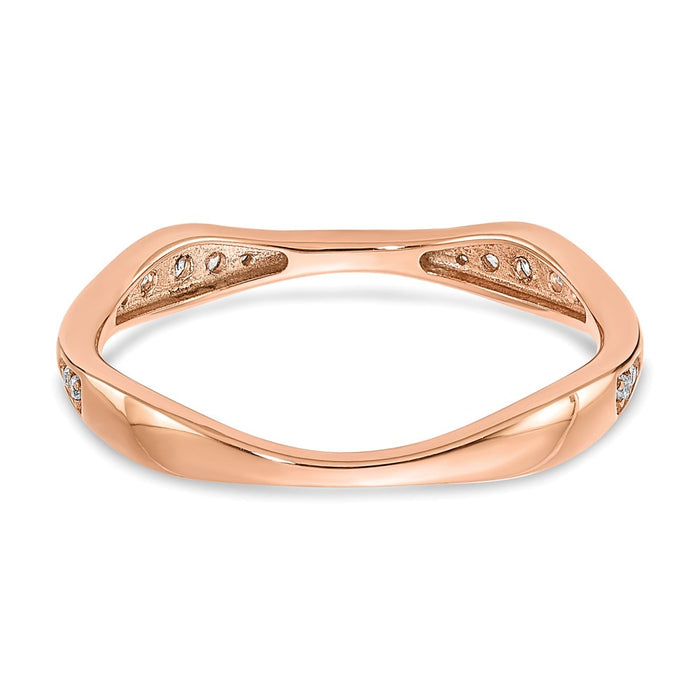 High-Quality 14K Rose Gold Wedding Band with 1/8 Carat Diamond - Stylish Value!-4