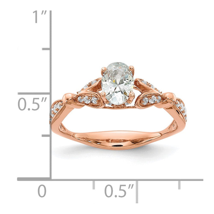 Buy Stylish 14K Rose Gold Semi-Mount Engagement Ring with Hearts Design, 1/2 Carat Oval Center-8