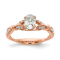 Buy Stylish 14K Rose Gold Semi-Mount Engagement Ring with Hearts Design, 1/2 Carat Oval Center-1