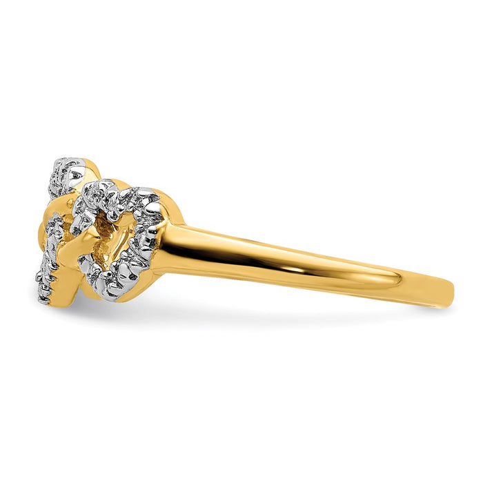 Shop Exclusive 14K Gold Triple Heart Diamond Ring - Stylish & Affordable Luxury-3