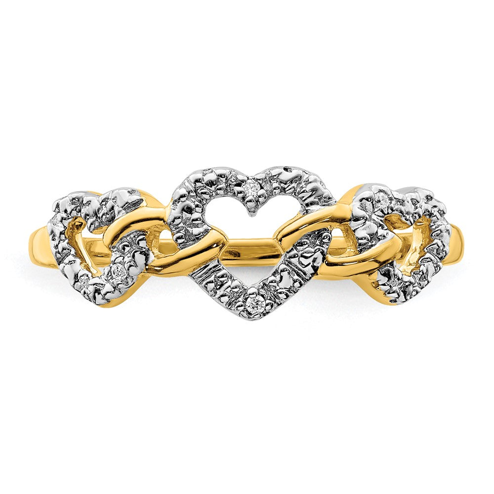 Shop Exclusive 14K Gold Triple Heart Diamond Ring - Stylish & Affordable Luxury
