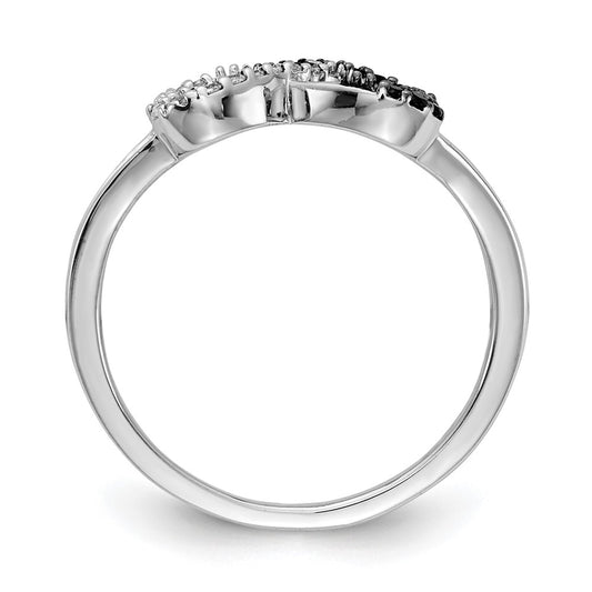 Exclusive 14K White Gold Infinity Heart Ring with Black & White Diamonds