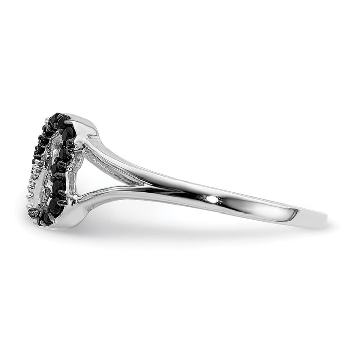 Exclusive 14K White Gold Infinity Heart Ring with Black & White Diamonds-3