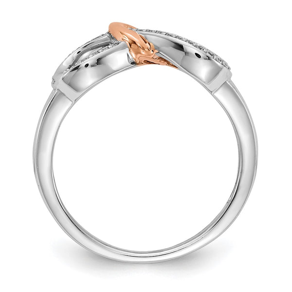 14K Two-Tone Diamond Infinity Heart Ring