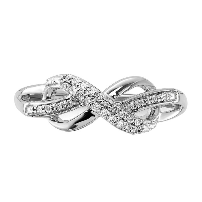 Shop Stylish 14K White Gold Infinity Symbol Ring with Diamonds - Luxury Design-3