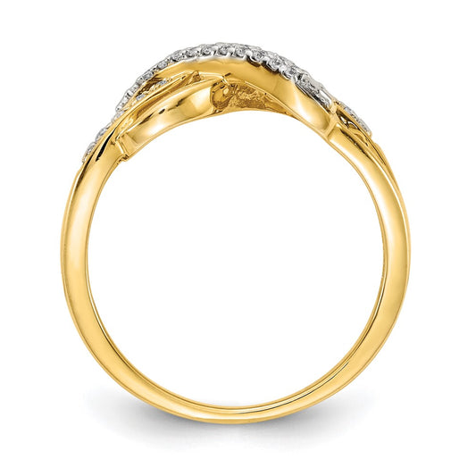 High-Quality 14K Gold Infinity Symbol Ring, 1/10 Carat Lab Grown Diamond - Stylish Value!