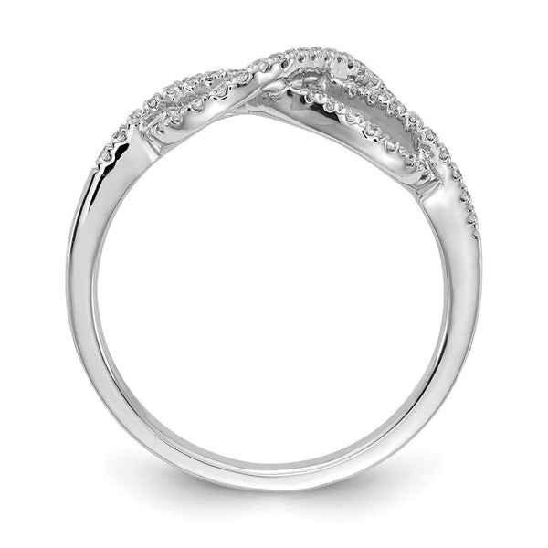 14K White Gold Celtic Knot Diamond Ring