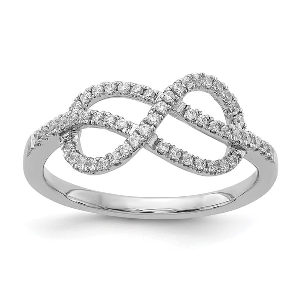 14K White Gold Celtic Knot Diamond Ring