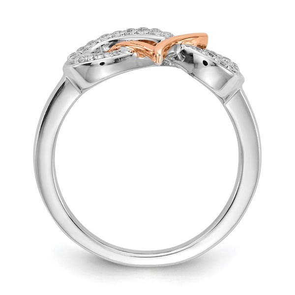 Exclusive 14K Two-Tone Gold Diamond Heart Infinity Ring - Stylish Value