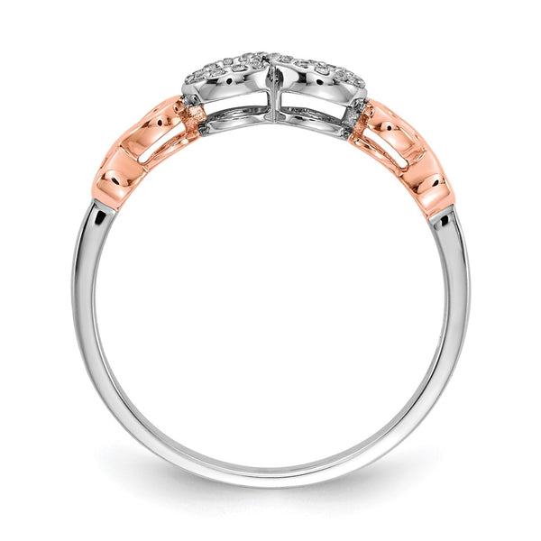 10K Rose Gold & White Rhodium Diamond Infinity Band