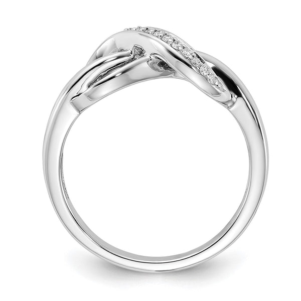 14K White Gold Infinity Diamond Ring - .85mm Width
