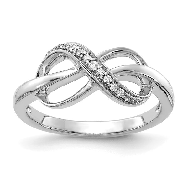 14K White Gold Infinity Diamond Ring - .85mm Width