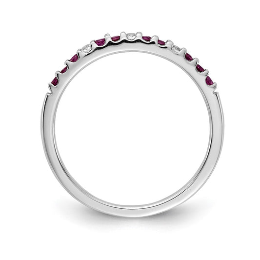 Exclusive 14K White Gold Ruby & Diamond Eternity Band - Stylish Luxury Value