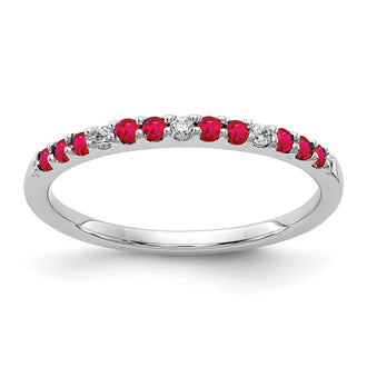 Exclusive 14K White Gold Ruby & Diamond Eternity Band - Stylish Luxury Value