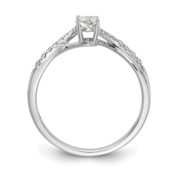14K White Gold By-Pass Engagement Ring with 1/10 Carat Diamonds
