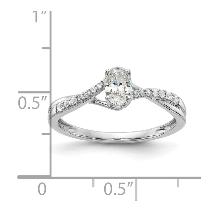 Buy Stylish 14K White Gold By-Pass Engagement Ring with 1/10 Carat Diamonds-8