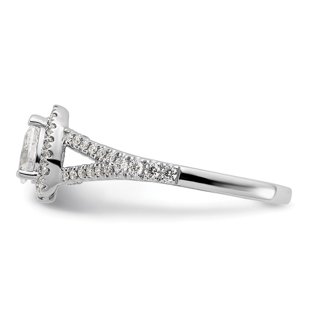 Exclusive 14K White Gold Halo Engagement Ring, 1/2 Carat Pear Center, Stylish Value