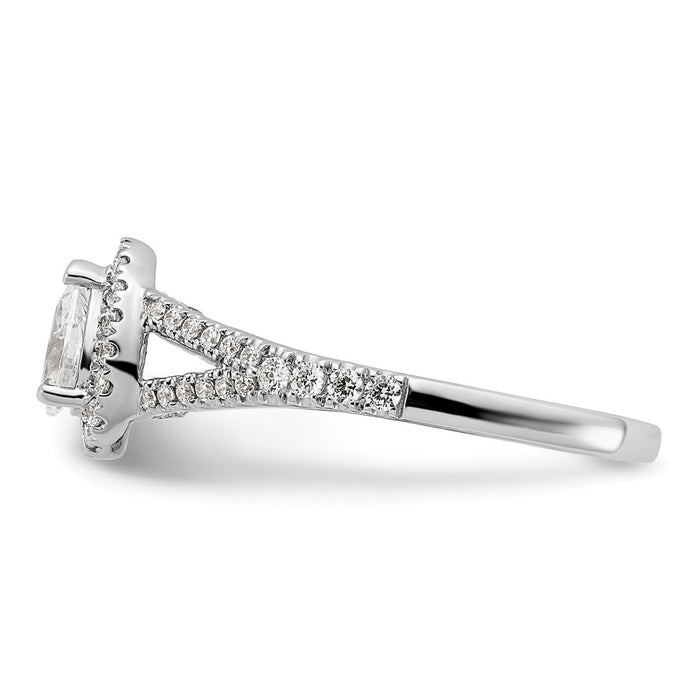 Exclusive 14K White Gold Halo Engagement Ring, 1/2 Carat Pear Center, Stylish Value-3