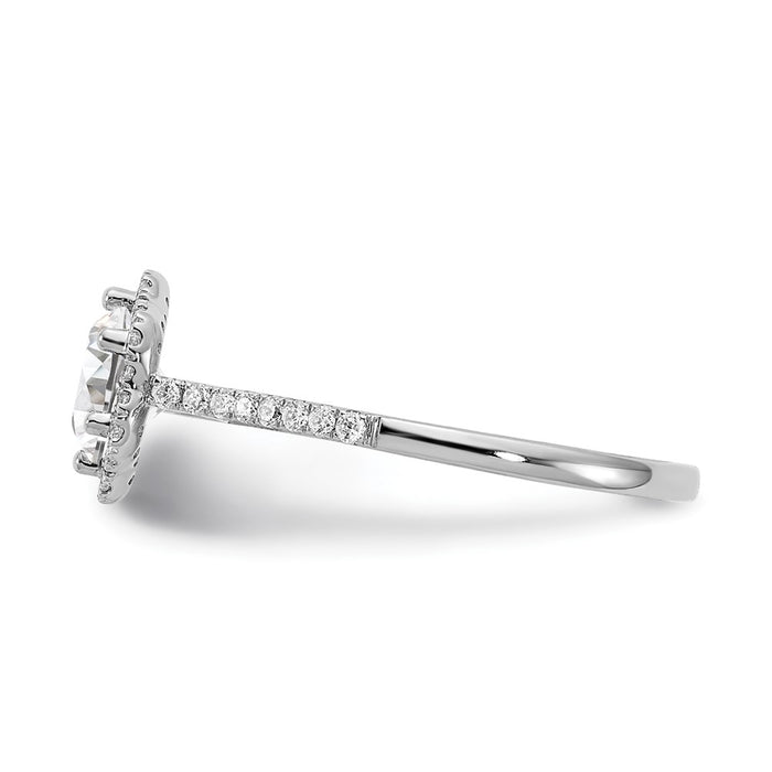 Buy Exclusive 14K White Gold Hexagon Halo Engagement Ring - 3/4 Carat Semi-Mount-3