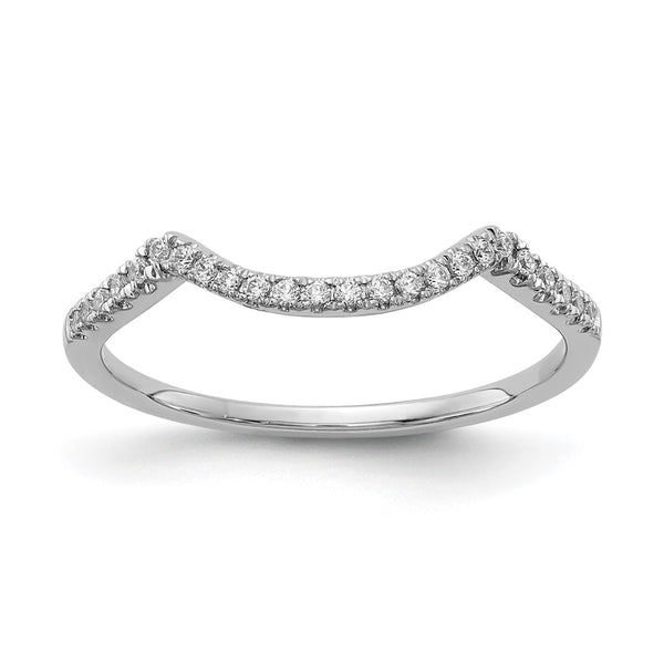 14K White Gold Wedding Band with 1/8 Carat Diamond - Style GR1-1023506