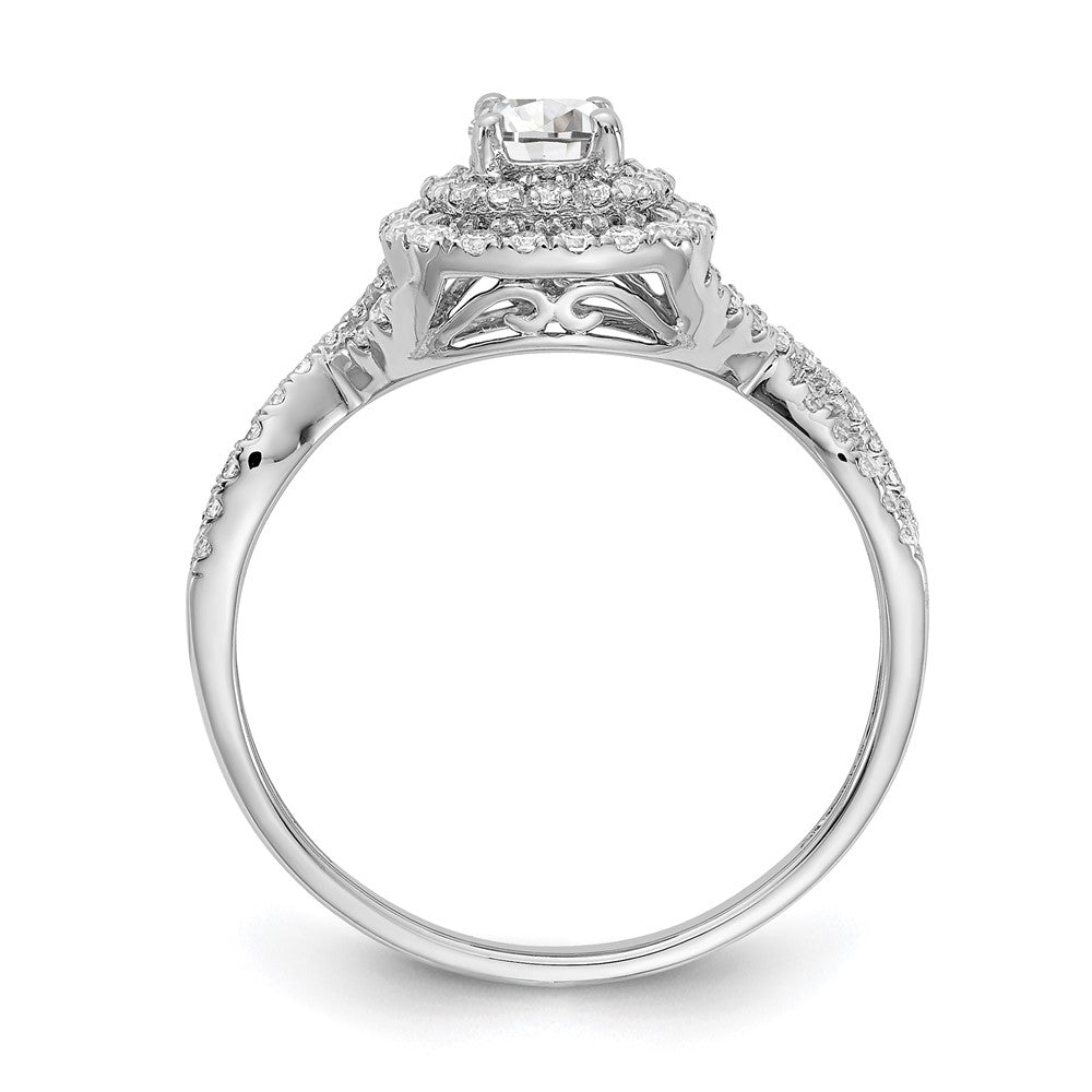 Buy 14K White Gold Double Halo Engagement Ring - 1/3 Carat Center, Stylish Value!