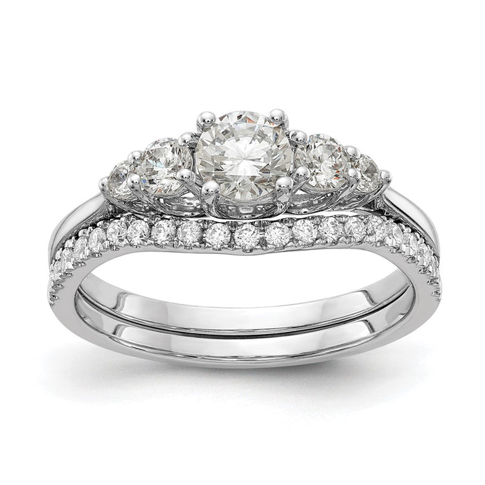Buy Stylish 14K White Gold Semi-Mount Engagement Ring - Holds 1/2 Carat-7