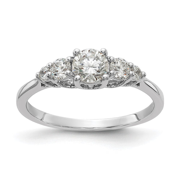 14K White Gold Semi-Mount Engagement Ring - Holds 1/2 Carat