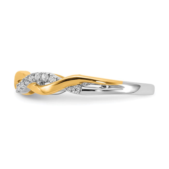Order 14K Two-Tone Diamond Criss-Cross Engagement Ring - Stylish Luxury-3
