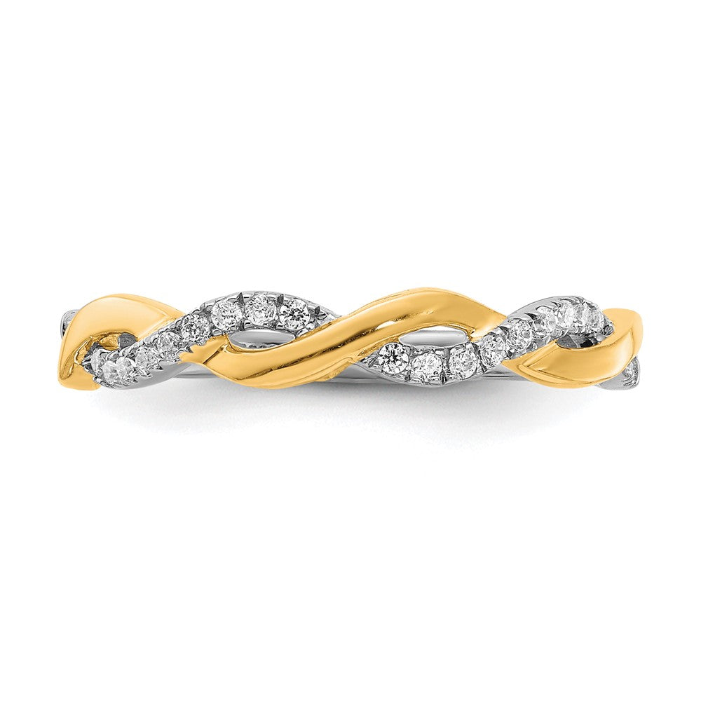 Order 14K Two-Tone Diamond Criss-Cross Engagement Ring - Stylish Luxury