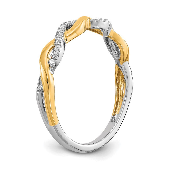 Order 14K Two-Tone Diamond Criss-Cross Engagement Ring - Stylish Luxury-6