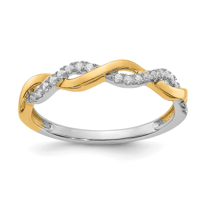 Order 14K Two-Tone Diamond Criss-Cross Engagement Ring - Stylish Luxury-1