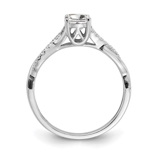 Exclusive 14K White Gold Criss-Cross Engagement Ring for 1/2 Carat Diamond