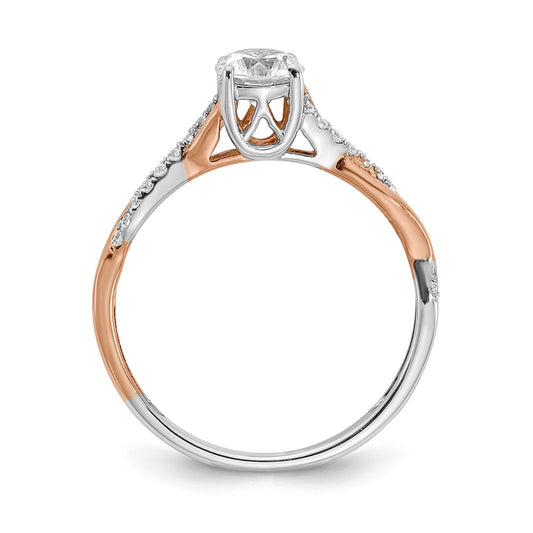 Buy Exclusive 14K White & Rose Gold Criss-Cross Engagement Ring, 1/2 Carat
