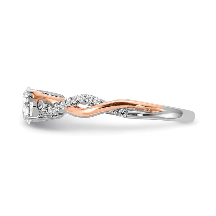 Buy Exclusive 14K White & Rose Gold Criss-Cross Engagement Ring, 1/2 Carat-3
