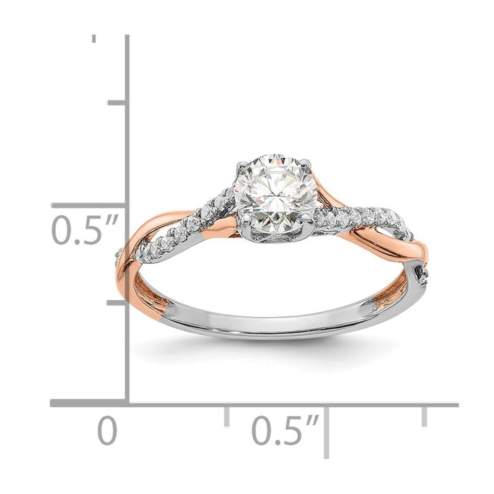 Buy Exclusive 14K White & Rose Gold Criss-Cross Engagement Ring, 1/2 Carat-8
