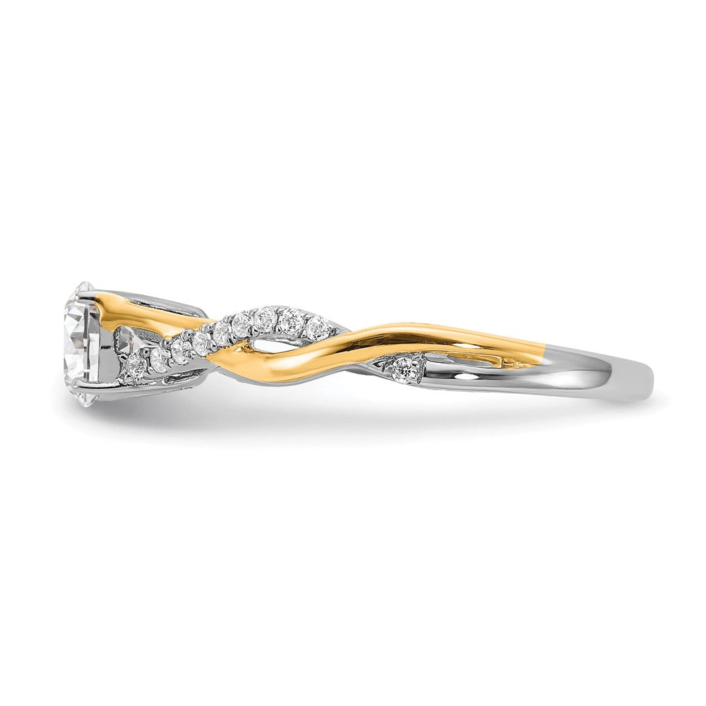 Buy Exclusive 14K Two-Tone Criss-Cross Diamond Semi-Mount Engagement Ring