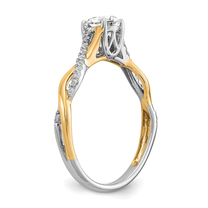 Buy Exclusive 14K Two-Tone Criss-Cross Diamond Semi-Mount Engagement Ring-6