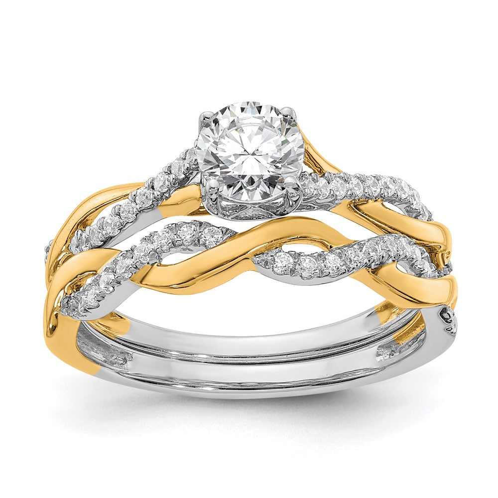 Buy Exclusive 14K Two-Tone Criss-Cross Diamond Semi-Mount Engagement Ring