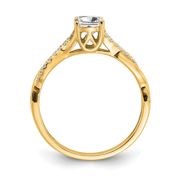 14K Gold Criss-Cross Diamond Semi-Mount Engagement Ring