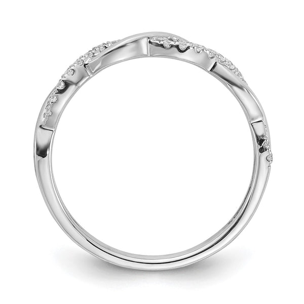14K White Gold Wedding Band - 1/8 Carat Diamond