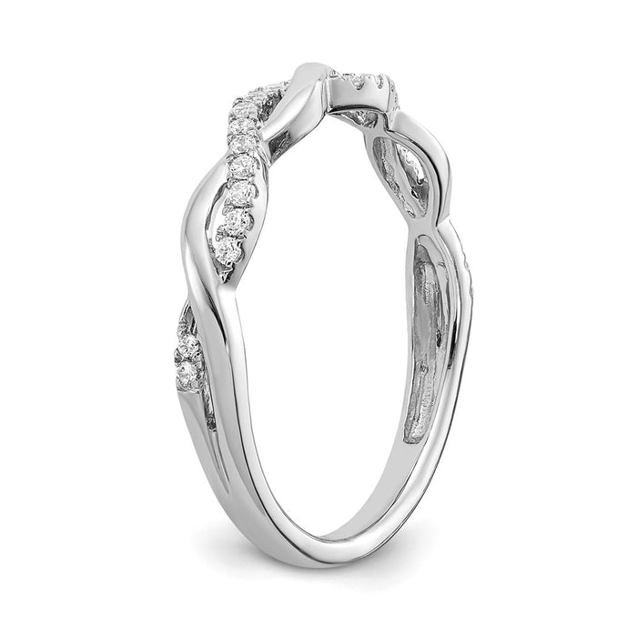 Buy Stylish 14K White Gold Wedding Band - 1/8 Carat Diamond, Luxury Design-6