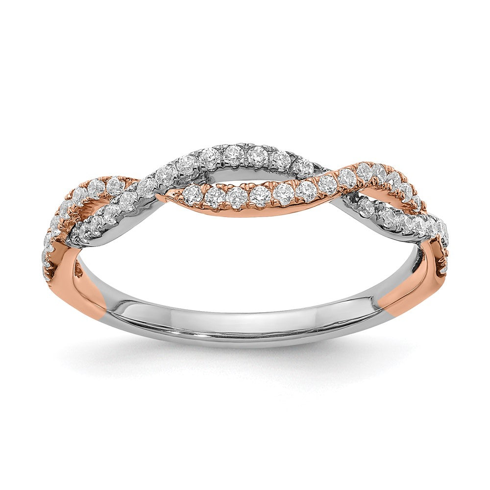 Buy Exclusive 14K White & Rose Gold Criss-Cross Diamond Wedding Band - 1/4 Carat